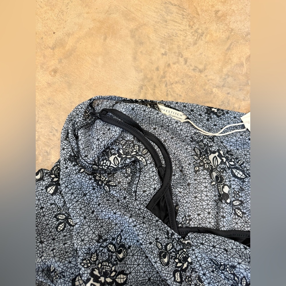Lovestich Border Print Long Sleeve Maxi Dress - Picture 3 of 7